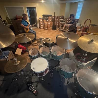 Pacific Drums Concept Maple Drum Shell Kit, 7-Piece, Satin Seafoam Green