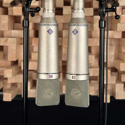 Vintage Neumann U87 Condenser Microphone Matched Stereo Pair! Sequential SN! 1971 U 87 With Swivel Mounts. Rare!