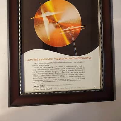 1967 Paiste Cymbals Color Promotional Ad Framed Paiste Formula 602 Cymbals & Hi-Hats Original