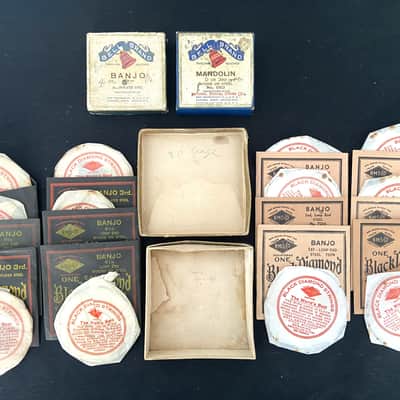 Vintage Black Diamond & Bell Brand Banjo strings/boxes Approx 1940