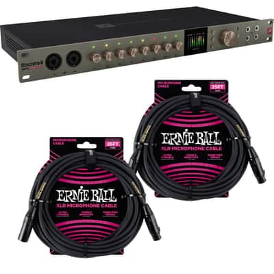 Antelope Discrete 8 Oryx Synergy Core 26×38 USB-C Audio Interface - (2) ErnieBall XLR Cable Bundle