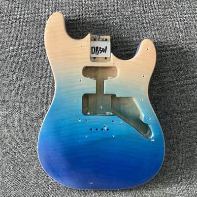 Blue Burst 4 String Mini Guitar Basswood Body with Tiger Maple Top