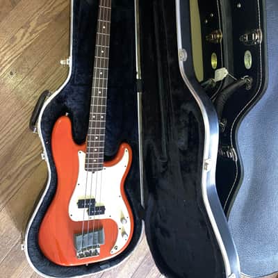2004 Fender American Series Precision Bass Sunset Orange Ash Rosewood USA P