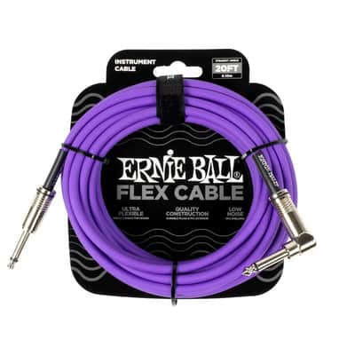 ERNIE BALL P06466 Flex Cable Purple 6m Cavo per Chitarra Jack-Jack Angolare
