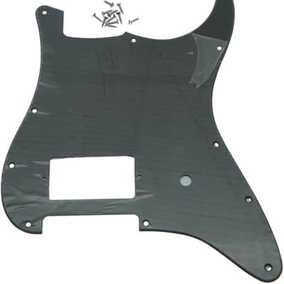 11 Hole ST/Strat Style One Humbucker Guitar Pickguard Scratch Plate for Delonge Stratocaster/Strat Matte Black 1 Ply