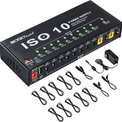 Mosky Pedal Power Supply DC 9V-18V 10 Outputs US/UK/EU Plug (Price includes the import duty for US buyer)