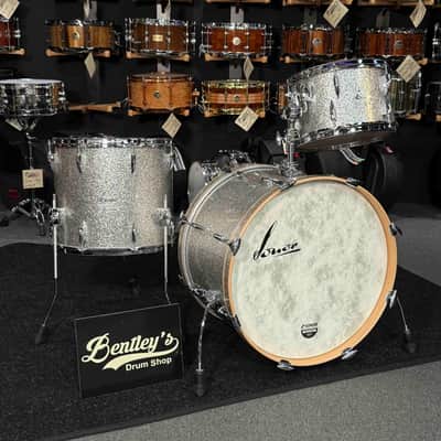 ~WOW!~ SONOR Vintage Series 3-Piece 13/16/22 Drum Kit Set in Vintage Silver Glitter w/ Single-Tom Holder