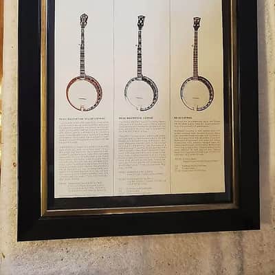 1966 Gibson Guitars Color Promotional Ad Framed RB-800, RB-250 & RB 100 5 String Banjos Original