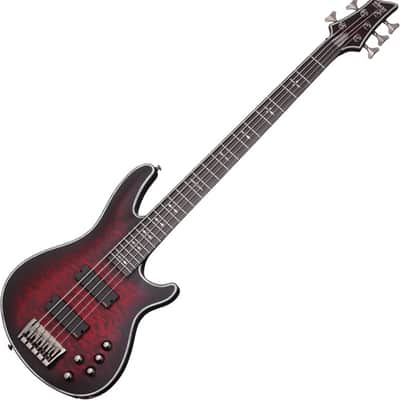 Schecter Hellraiser Extreme-5 Electric Bass Crimson Red Burst Satin