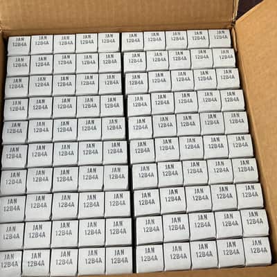 Box of two hundred GE 12B4A / 12B4 NOS tubes triode valve