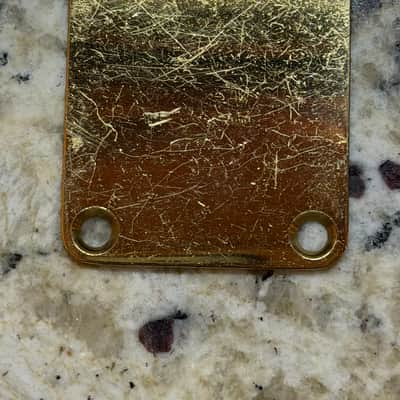 Fender USA Guitar or Bass Neck Plate 80s - Brass