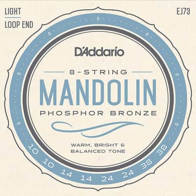 D'Addario EJ73 Mandolin Strings, Phosphor Bronze, Light, 10-38