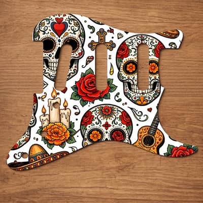 Stratocaster SSS 11 Hole Pickguard USA/Mexico UV Printed Graphics