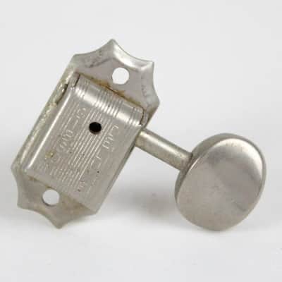 1960s Vintage Kluson Gibson Deluxe Double Line D169400 Metal Knob Tuner Bass Side ~NICKEL~ USA